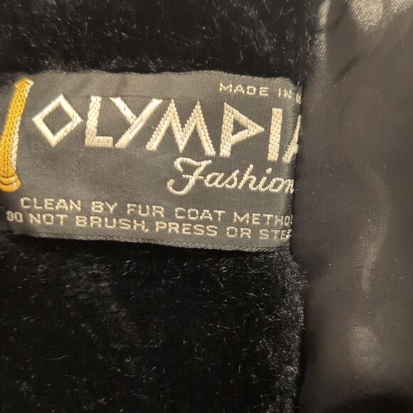 Vintage 1960s/70s Olympia black fur coat with multi color stripes mod - Picture 2 of 7